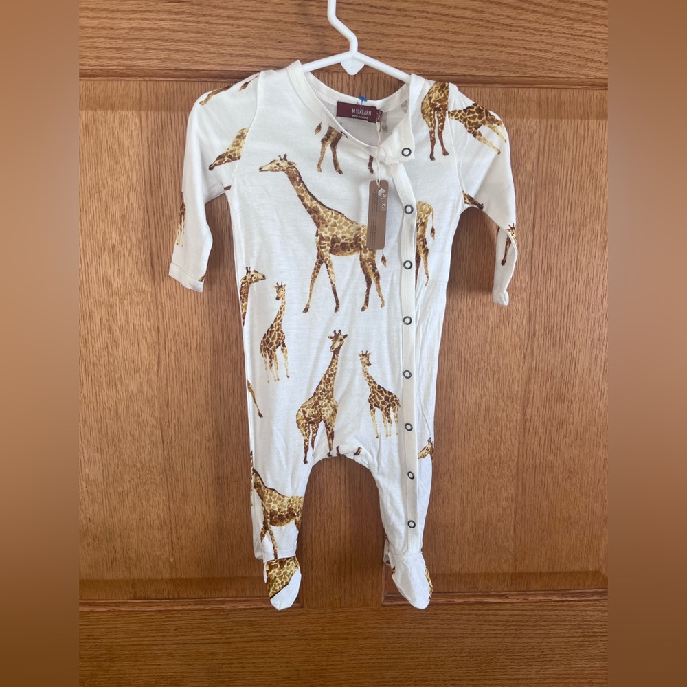 Milkbarn Cream and Brown Animal Print bamboo sleeper